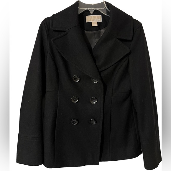 Michael Kors Women’s Black Wool Winter Pea Coat Style Coat. Size Small - Picture 1 of 9